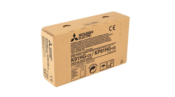 Mitsubishi K91HG-CE / KP91HG-CE Papier d'impression haute brillance (Boîte de 4 rouleaux)